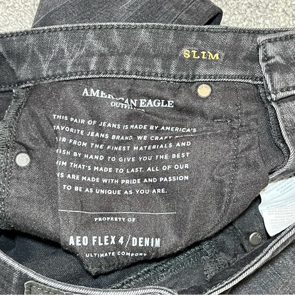 American Eagle Slim Jeans Mens Size 30X29 Black Extreme Flex 4 Tapered Leg - Picture 6 of 10